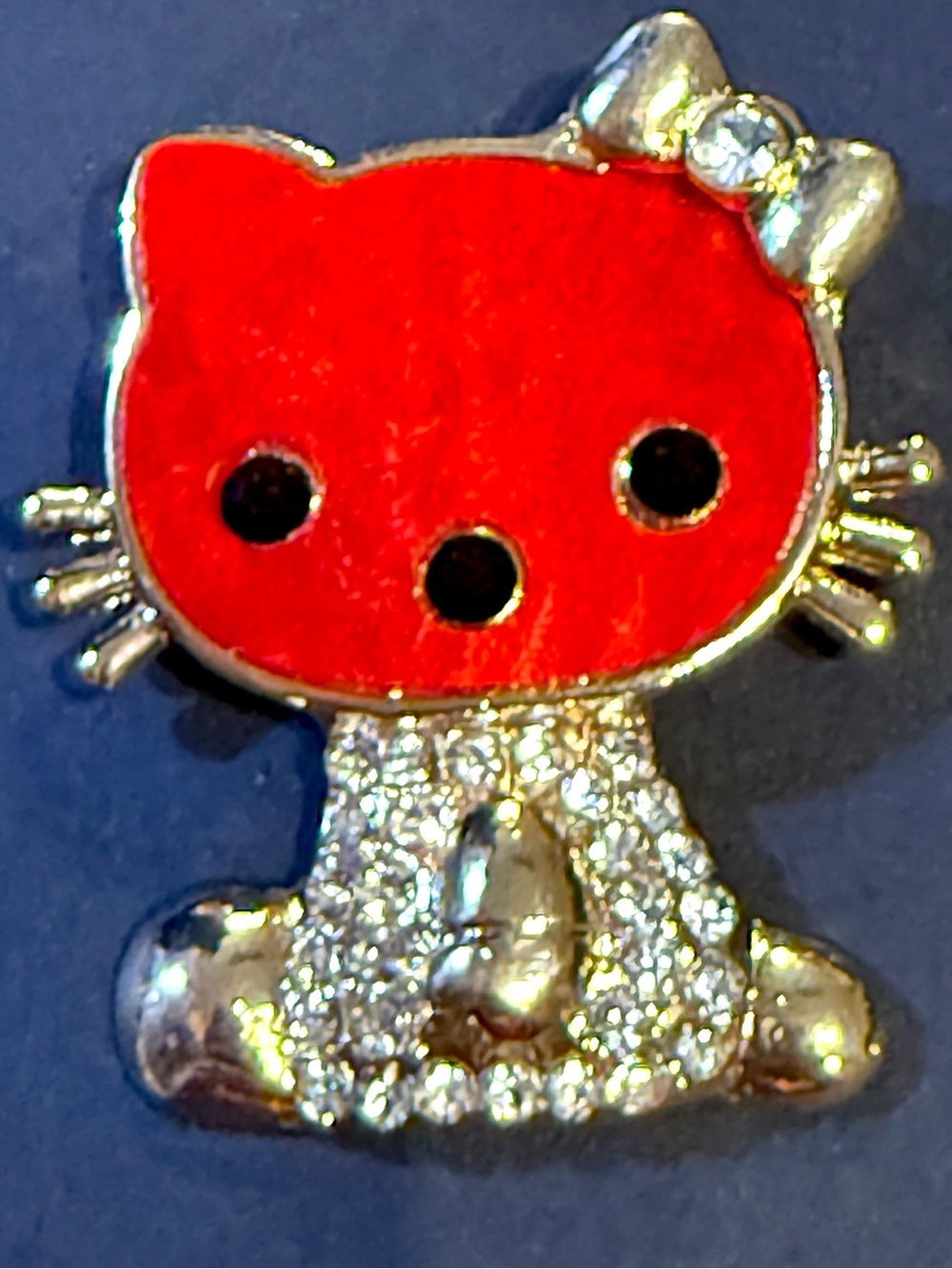 Red Crystal Hello Kitty Brooch